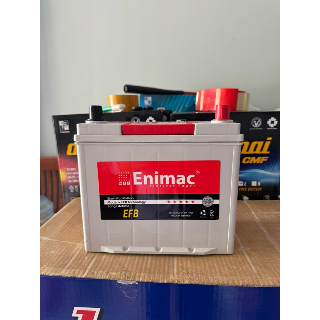 Bình ắc quy 12v khô Enimac EFB-N55/65B24L(S) 52ah