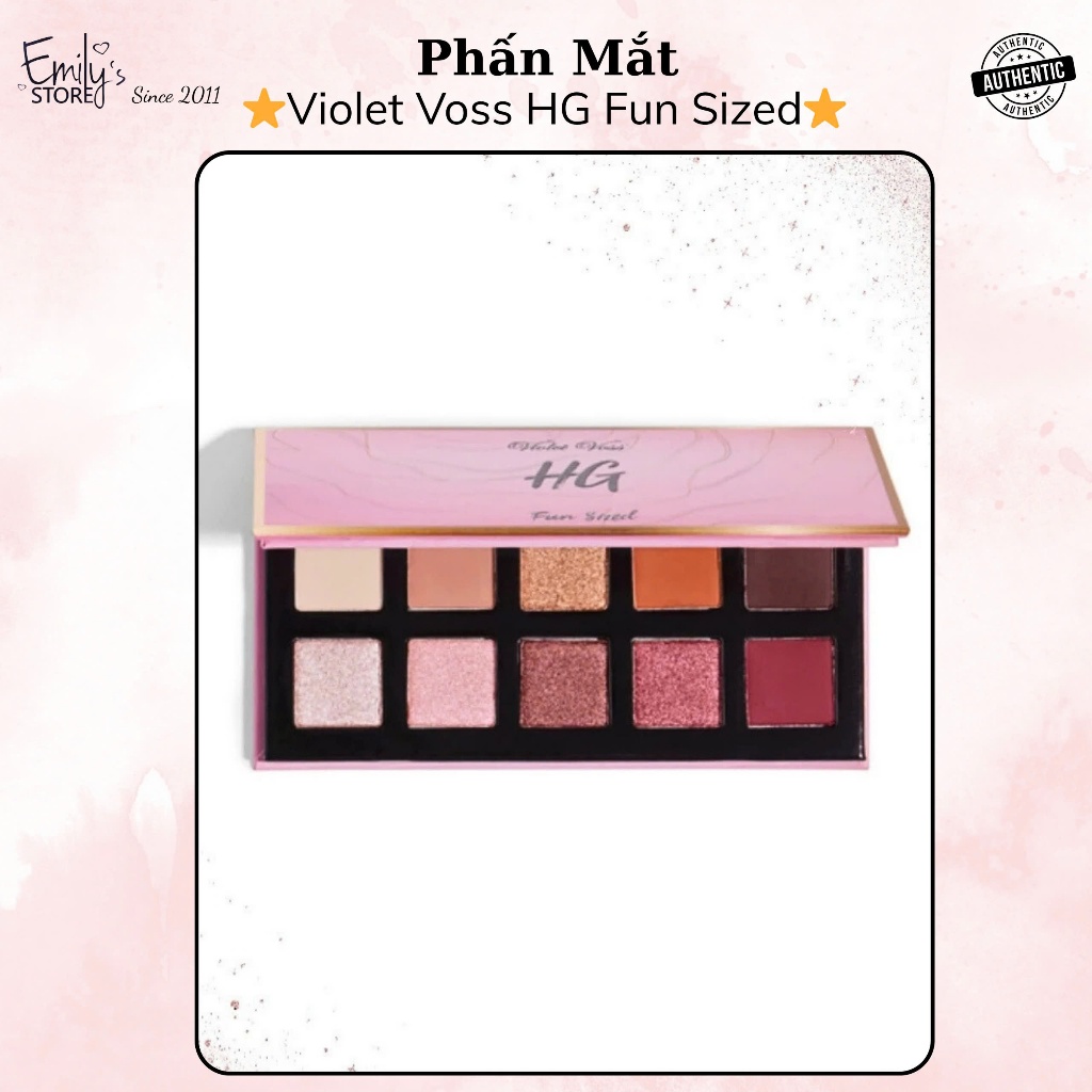 (Thanh Lý ) Phấn Mắt Violet Voss HG Fun Sized. Màu Mắt. Phấn Mắt 10 Ô Mini Màu Hồng
