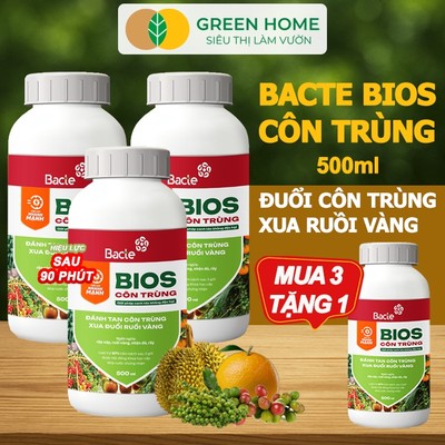 [LIVE] MUA 3 TẶNG 1 Chế Phẩm Sinh Học Bacte Bios Côn Trùng, Green Home, Chai 500ml, Hiệu Lực Nhanh Mạnh