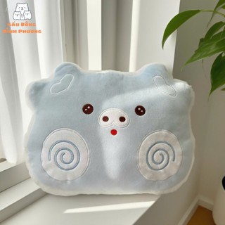  Gối Đi Xe Máy An Toàn Cho Bé Chống Va Đập Đầu Hình Heo Siêu Cute Có Dây Kéo Phía Sau Lông Ngắn Mềm Mịn 35x26cm 