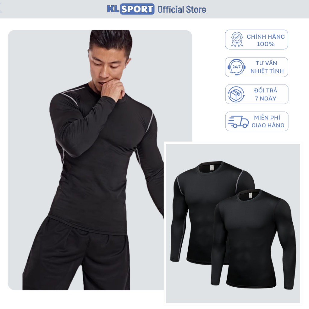 Áo giữ nhiệt nam dài tay Pro Combat, Áo tập GYM tập thể hình nam, áo đá bóng, bóng rổ, chạy bộ, thể 