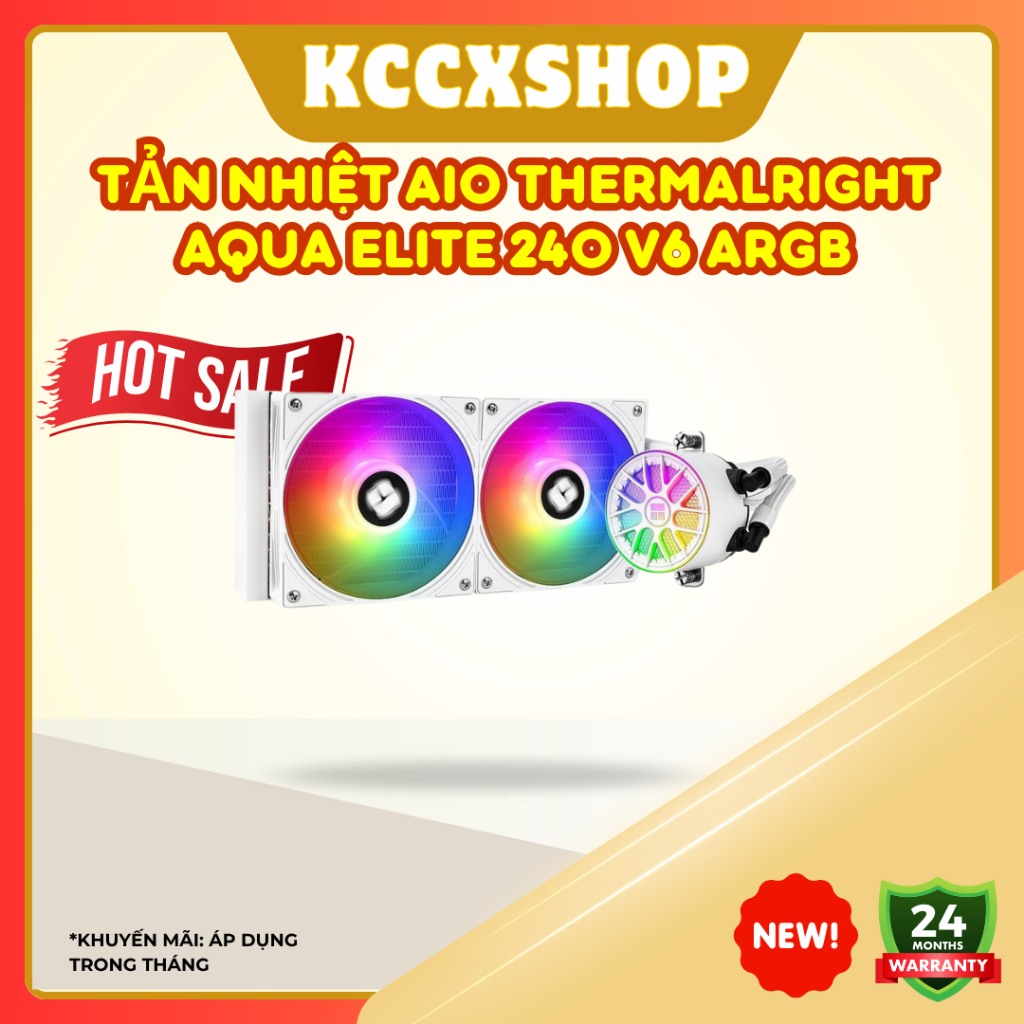 Tản nhiệt nước AIO Thermalright Aqua Elite 240 V6 ARGB – 2 Fan 120mm, hiệu năng cao, hỗ trợ Intel/AM