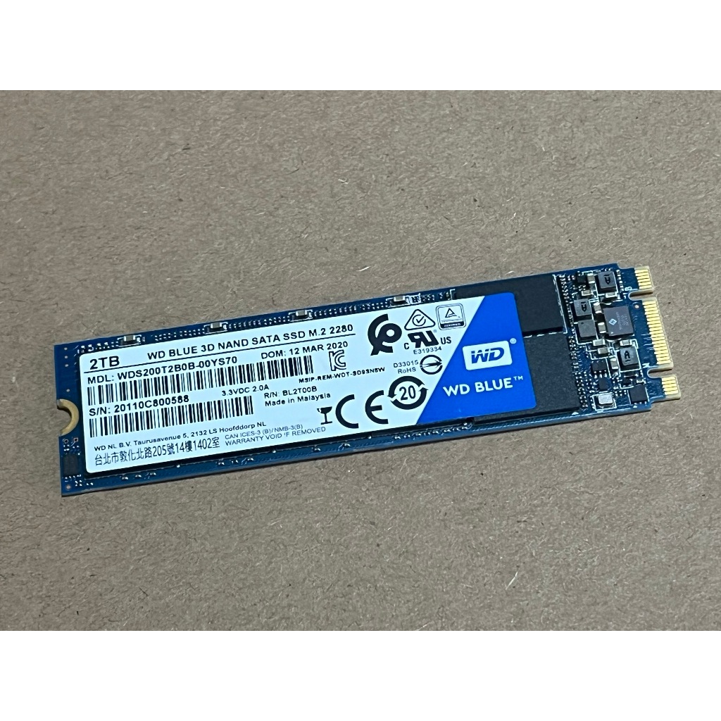Bán ssd M2 sata ( ko phải M2 Nvme )  2TB 2000GB wd blue 3d nand , hàng cũ , zin theo máy chính hãng