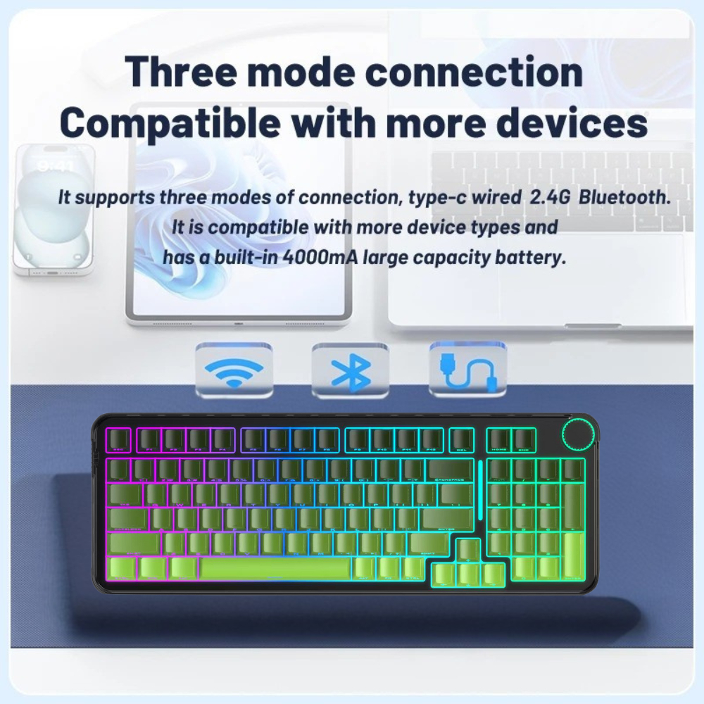 Bàn phím cơ ATAS BK98 không dây 3 mode - Mạch Xuôi - Hỗ trợ hotswap 5 pin - LED RGB - Có Web | BigBuy360 - bigbuy360.vn