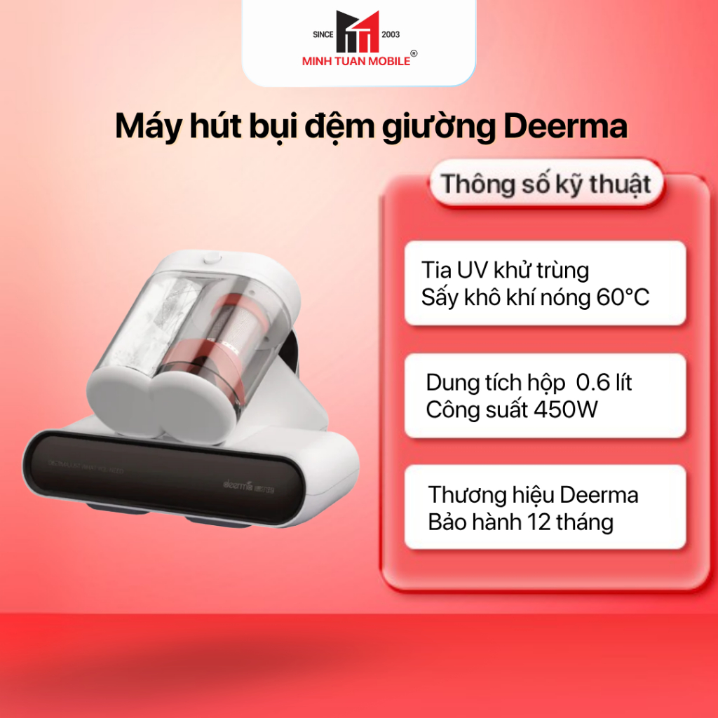 Máy hút bụi đệm giường Deerma DEM-CM980 Bảo hành chính hãng 12 tháng