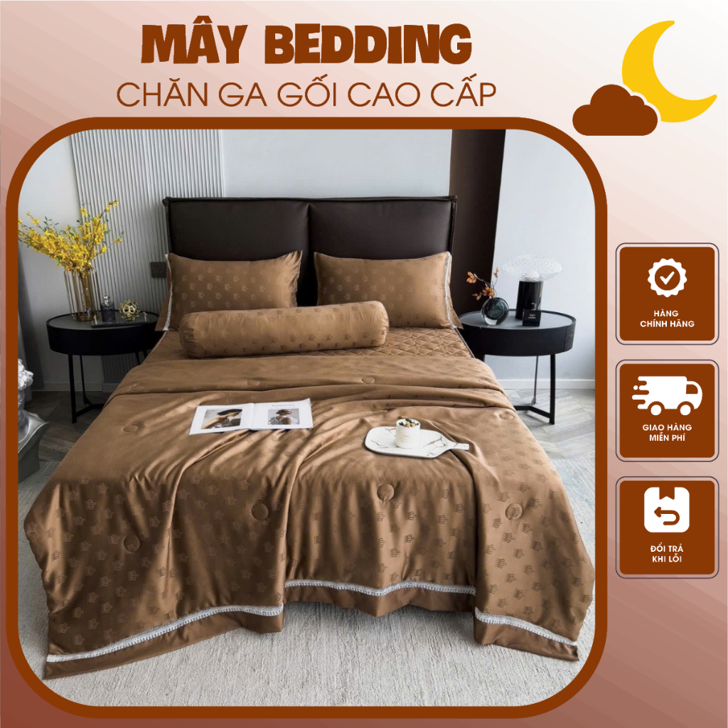 Bộ chăn ga gối 5 món chần bông cao cấp – Nhiều màu lựa chọn, tặng kèm vỏ gối ôm, Set chăn ga gối 5 m