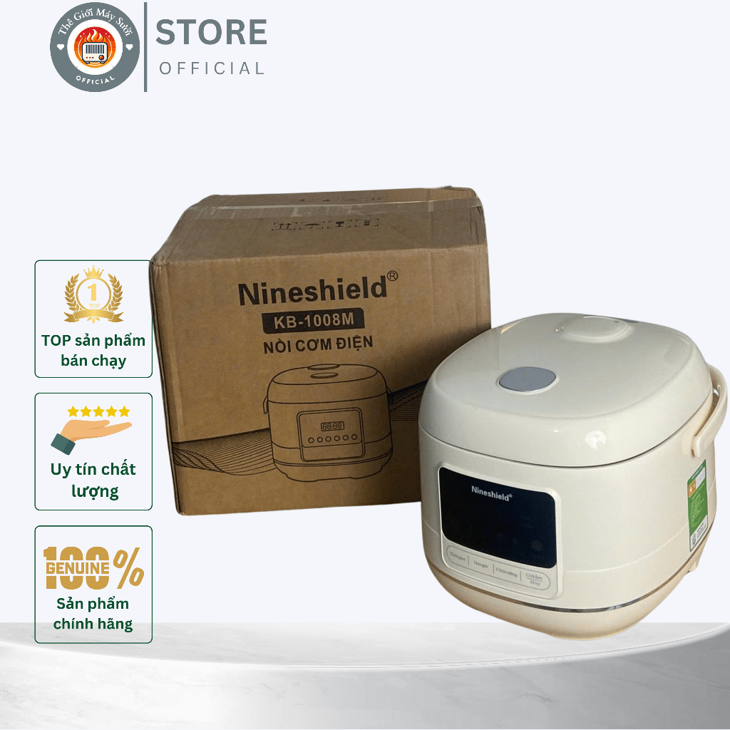 Nồi Cơm Điện Inox Tách Đường Nineshield Chính Hãng- Nấu Cơm Tách Đường, Lòng Inox 304
