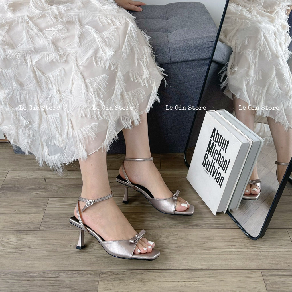 A146 - Sandal nơ gót nhọn 7cm