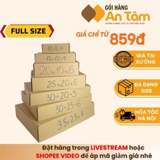 [COMBO 10] Hộp carton nắp gài FULL SIZE, hộp đóng hàng gói quà đựng đồ giá rẻ - Gói Hàng An Tâm