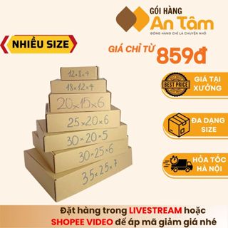 [COMBO 10] Hộp carton nắp gài NHIỀU KÍCH THƯỚC đóng gói hàng giá rẻ - GÓI HÀNG AN TÂM
