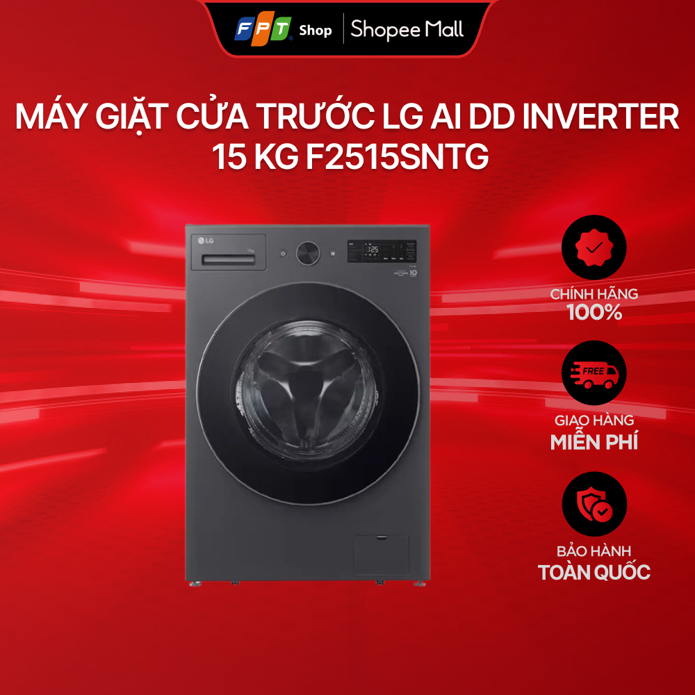 Máy giặt cửa trước LG Inverter 15 Kg F2515SNTG