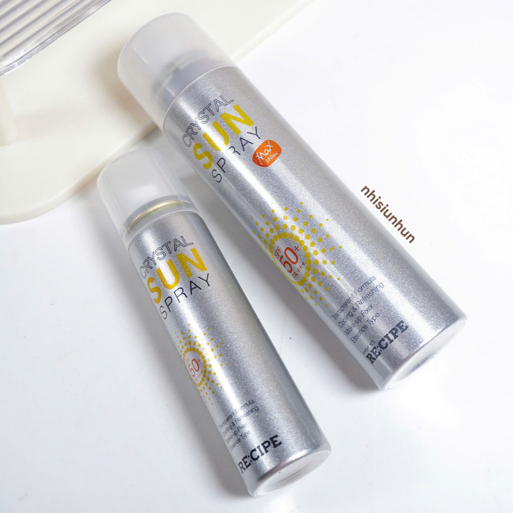Xịt chống nắng Recipe Crystal Sun Spray  SPF50