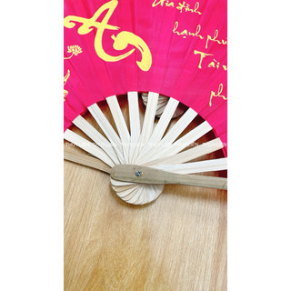 Quạt vải  size nhỏ 27cm ( tuỳ đợt nhiều chữ thư pháp khác nhau)