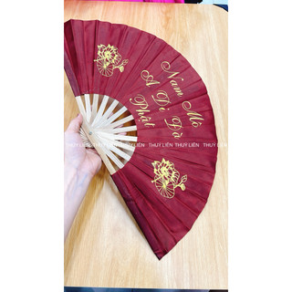 Quạt vải  size nhỏ 27cm ( tuỳ đợt nhiều chữ thư pháp khác nhau)