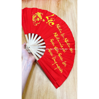 Quạt vải  size nhỏ 27cm ( tuỳ đợt nhiều chữ thư pháp khác nhau)