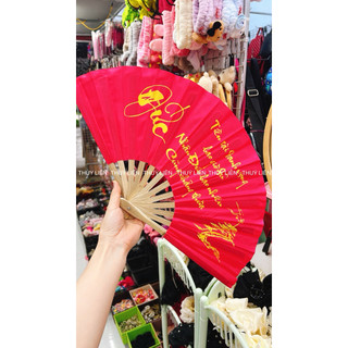 Quạt vải  size nhỏ 27cm ( tuỳ đợt nhiều chữ thư pháp khác nhau)