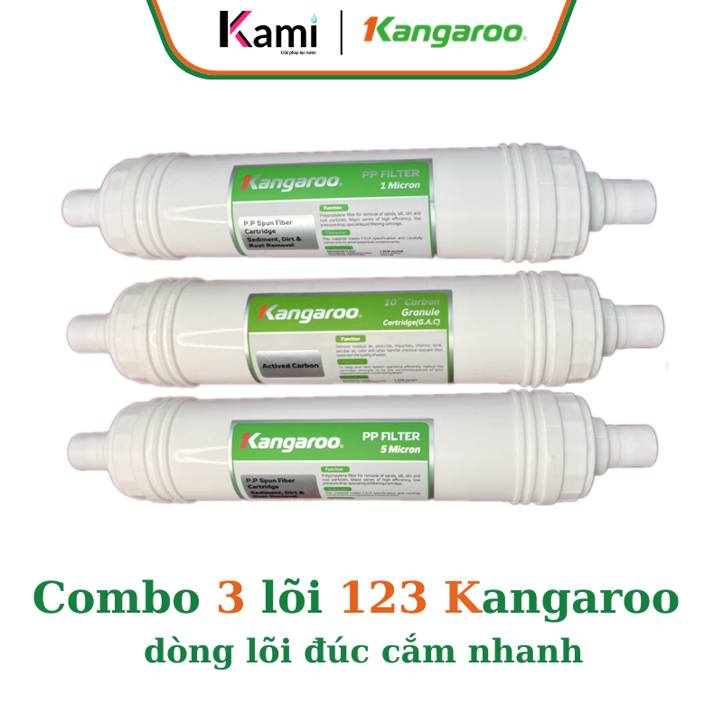 Bộ lõi lọc nước 123 Kangaroo Dòng Đúc Cắm Nhanh Dùng Cho Model KG100HK, KG10A5, KG100ES, KG100ES1, K