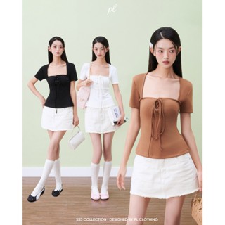  Áo Thun Cổ Vuông Dây Rút NARAH TOP - Thiết kế PL 