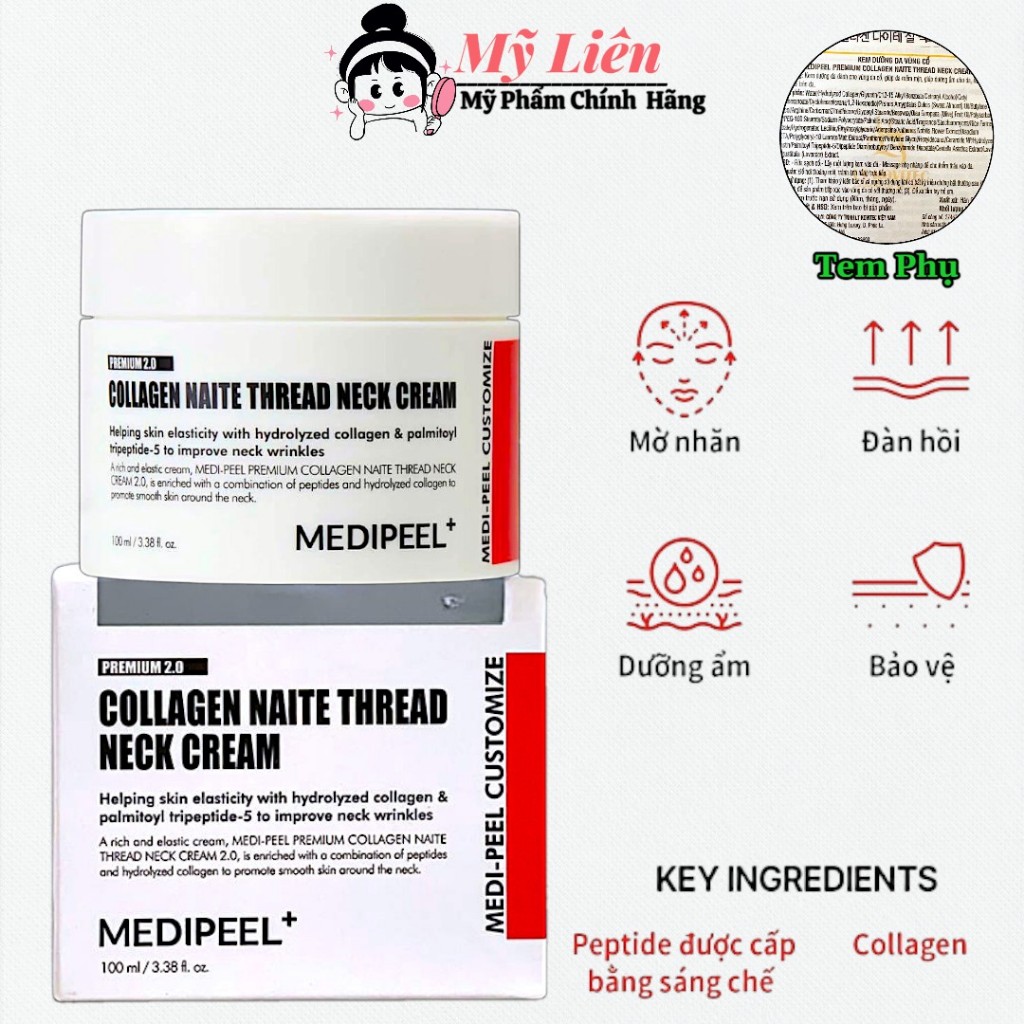 (Mẫu Mới) Kem dưỡng chống lão hóa vùng cổ Medipeel Naite Tread Neck Cream 100ml