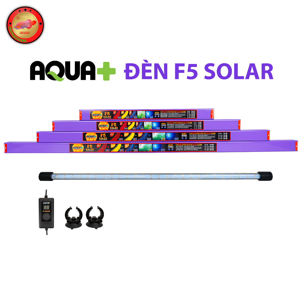 Đèn LED Solar Aqua+ F5 – 5 Chế Độ Màu, UVA+UVB, Dành Cho Bể Cá Rồng, Thủy Sinh, Cá Biển (60cm–150cm)