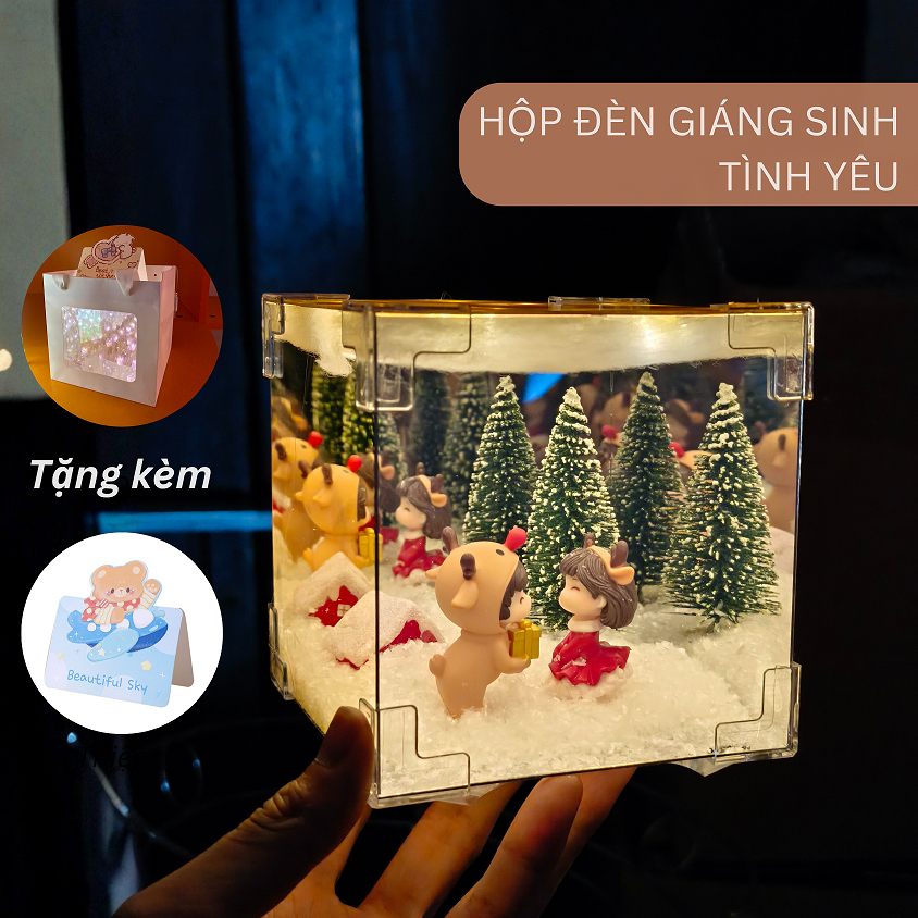 Đèn Handmade Valentine, Quà Valentine, Hộp Đèn Tình Yêu, Cặp Đôi, Set DIY Làm Quà Sinh Nhật, Bạn Gái