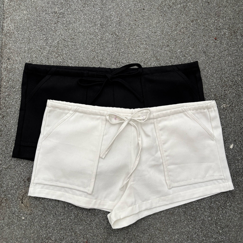 [Xả Hàng Cuối Năm] Quần Short Kaki Dây Rút Siêu Xinh Cạp Trễ Túi Đắp Viền Trước Chất Liệu Dày Dặn Không Bị Lộ