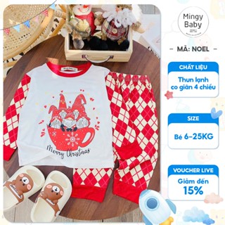  Bộ Đồ Dài Noel Cho Bé Trai Bé Gái Chất Thun Lạnh co giãn 4 chiều Bộ quần áo Ông Già Noel đáng yêu cho bé 