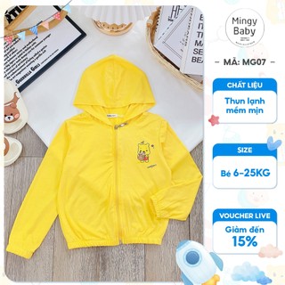  Áo chống nắng MINGY BABY cho bé 6-28kg áo khoác nhẹ chất liệu thun lạnh khóa không gỉ in PET siêu xinh 