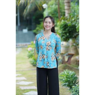 Áo Lẻ Bà Ba In Hoa TH NEW