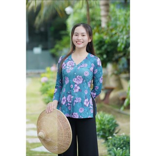 Áo Lẻ Bà Ba In Hoa TH NEW