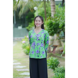 Áo Lẻ Bà Ba In Hoa TH NEW