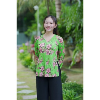 Áo Lẻ Bà Ba In Hoa TH NEW