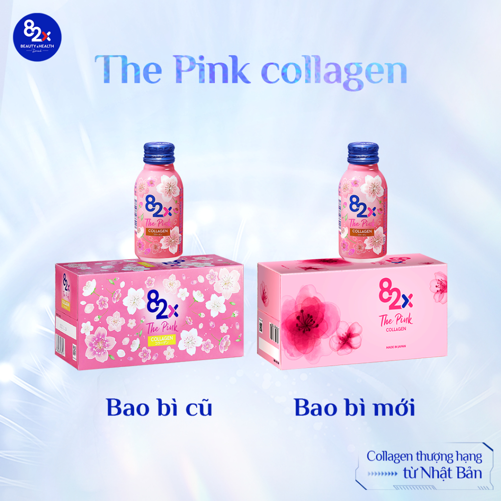 [LIVESTREAM 82X] Hộp 10 Chai 82X Collagen The Pink Thông Minh Thế Hệ Mới, Dưỡng Da Căng Bóng, Trắng 