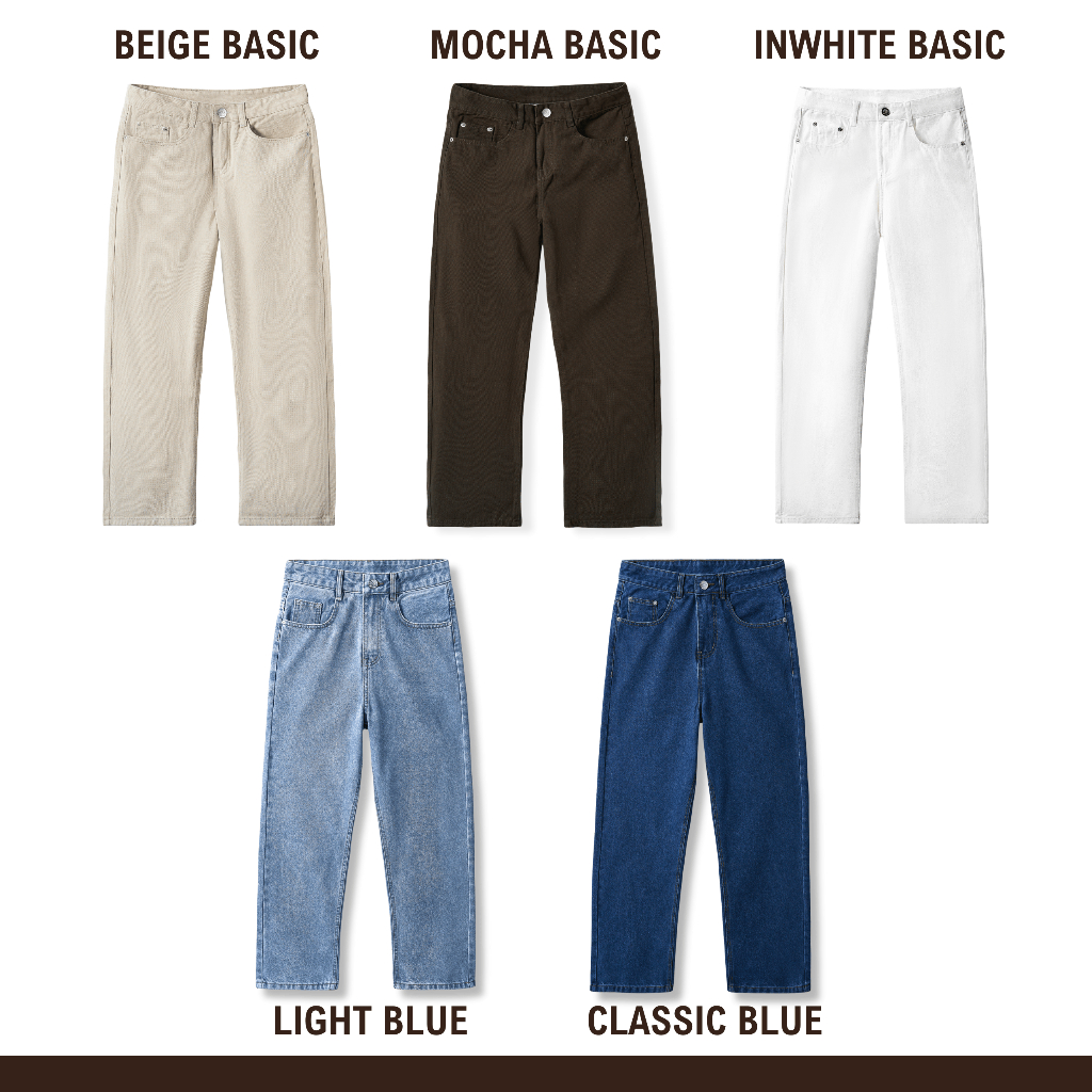[WHY.NOT] Quần Kaki Jean Nam Form Regular Fit Basic Màu Nâu Mocha