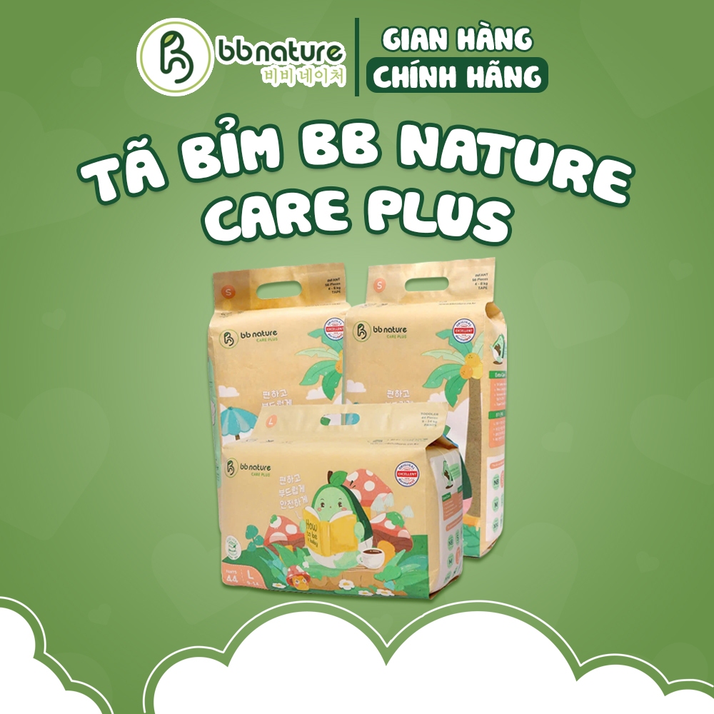 Tã/bỉm BB Nature Care Plus tinh chất nha đam mềm mại, thấm hút tốt đủ size cho bé từ 4-30KG
