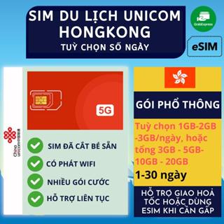 Sim du lịch HongKong Hong Kong Macau Macao tốc độ cao 4G 5G và có phút gọi miễn phí tùy chọn 1-30 ngày