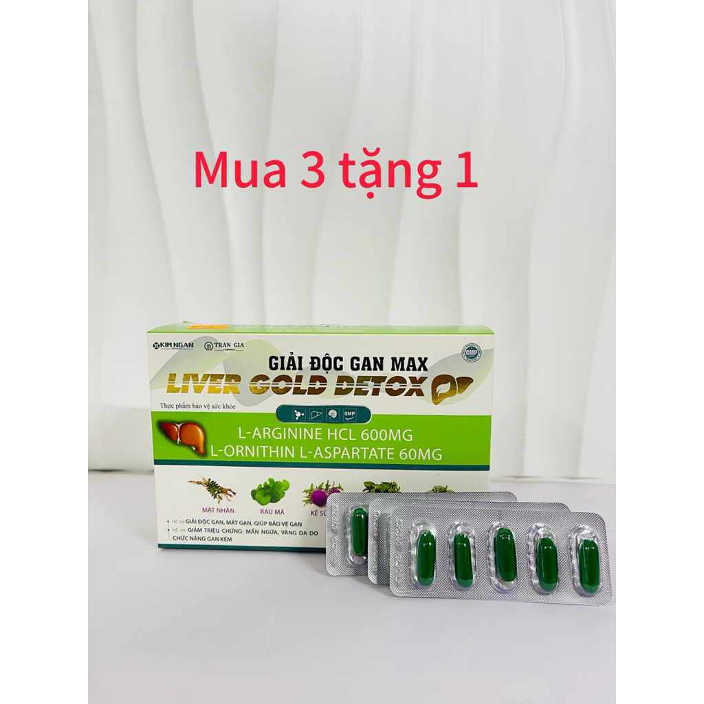 Viên uống GIẢI ĐỘC GAN MAX LIVER GOLD DETOX_ hỗ trợ giải độc gan,mát gan,giúp bảo vệ gan_hộp 60 viên