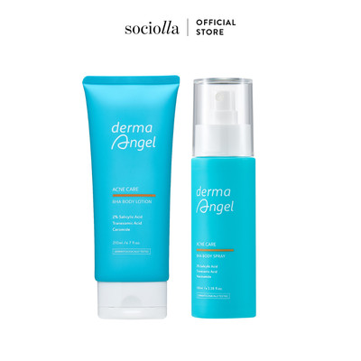 Combo Xịt & Dưỡng Thể BHA Hỗ Trợ Giảm Mụn, Sáng Mịn & Đều Màu Da Derma Angel Body Care Spray & Lotion