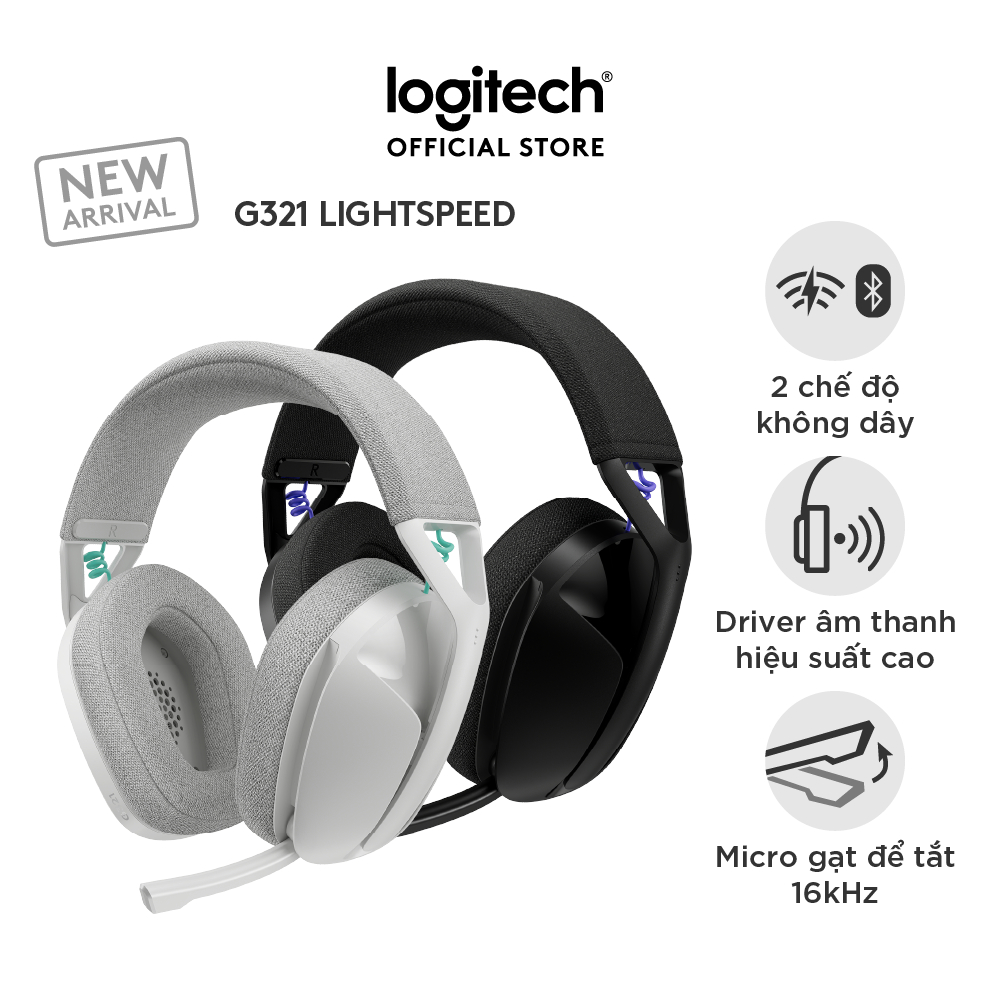 [Livestream] Tai nghe Gaming không dây Bluetooth Logitech G321 LIGHTSPEED - Cần micro 16 kHz, pin 20