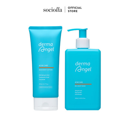 Combo Sữa Tắm & Dưỡng Thể BHA Hỗ Trợ Giảm Mụn, Sáng Mịn, Thông Thoáng Lỗ Chân Lông Derma Angel Body Care Wash & Lotion