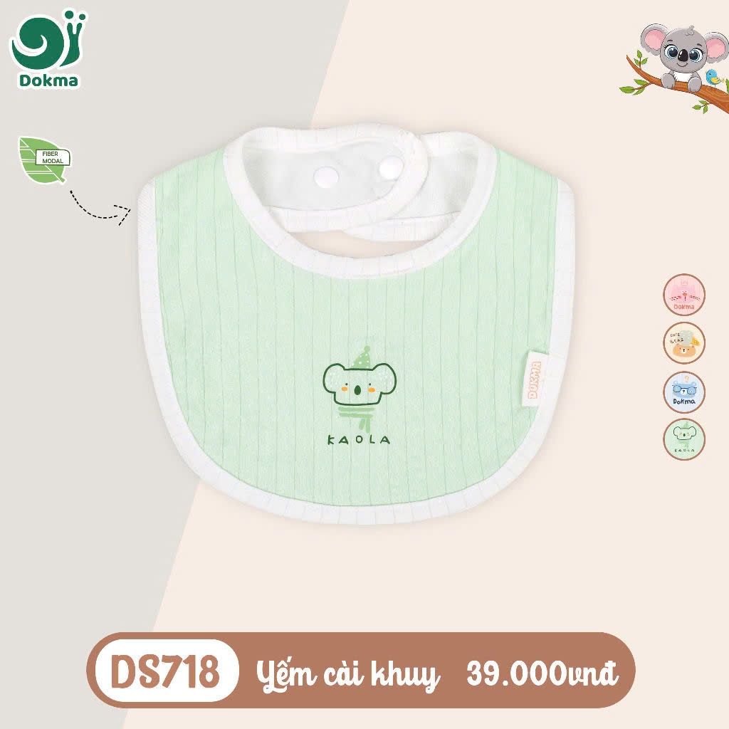 Yếm Cài Khuy Cổ Tròn Dokma Nhiều Màu Sắc Dễ Thương Cho Bé DS718 DS636