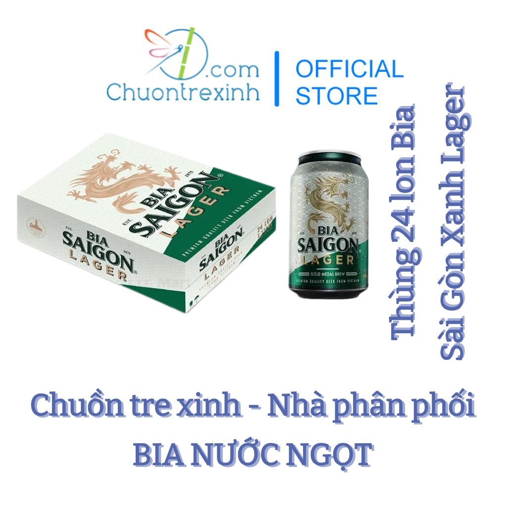   NSX T11 2025 Hỏa Tốc 4h  Thùng 24 Lon Bia Sài Gòn Lager 4.3% ABV 330ml Sài Gòn xanh Chuồn tre xinh shop 