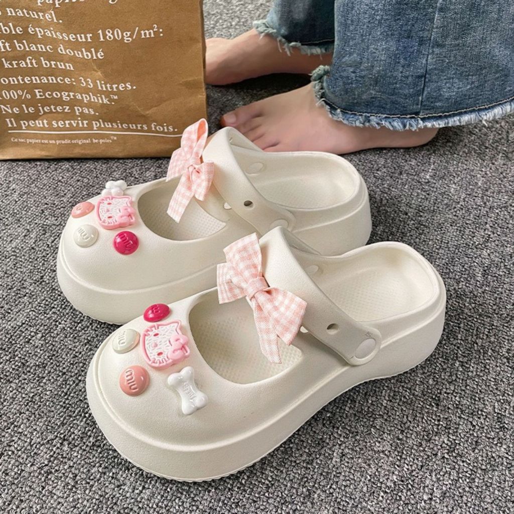 [Tặng Kèm Charm] Dép Sục Nữ Búp Bê Tôn Dáng, Dép Sục Cute Dáng Đẹp Size 36-41 Giay zep Store