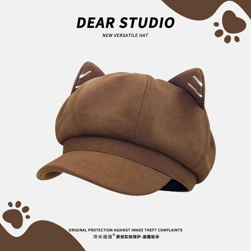 Mũ Tai Mèo Hình Bát Giac Phong Cách Nhật Bản, Ngọt Ngào & Phù Hợp Mặt Nhỏ