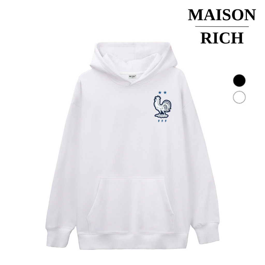 Áo Hoodie Maison Rich Premium Nỉ Logo Left Đội Tuyển Bóng Đá Quốc Gia Pháp France Fc