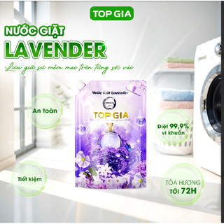   Mua 1 tặng 1  Nước Giặt xả Top Gia hương Lavender Hoa Hồng túi 2L dịu nhẹ sạch vết bẩn. lưu hương 72h 