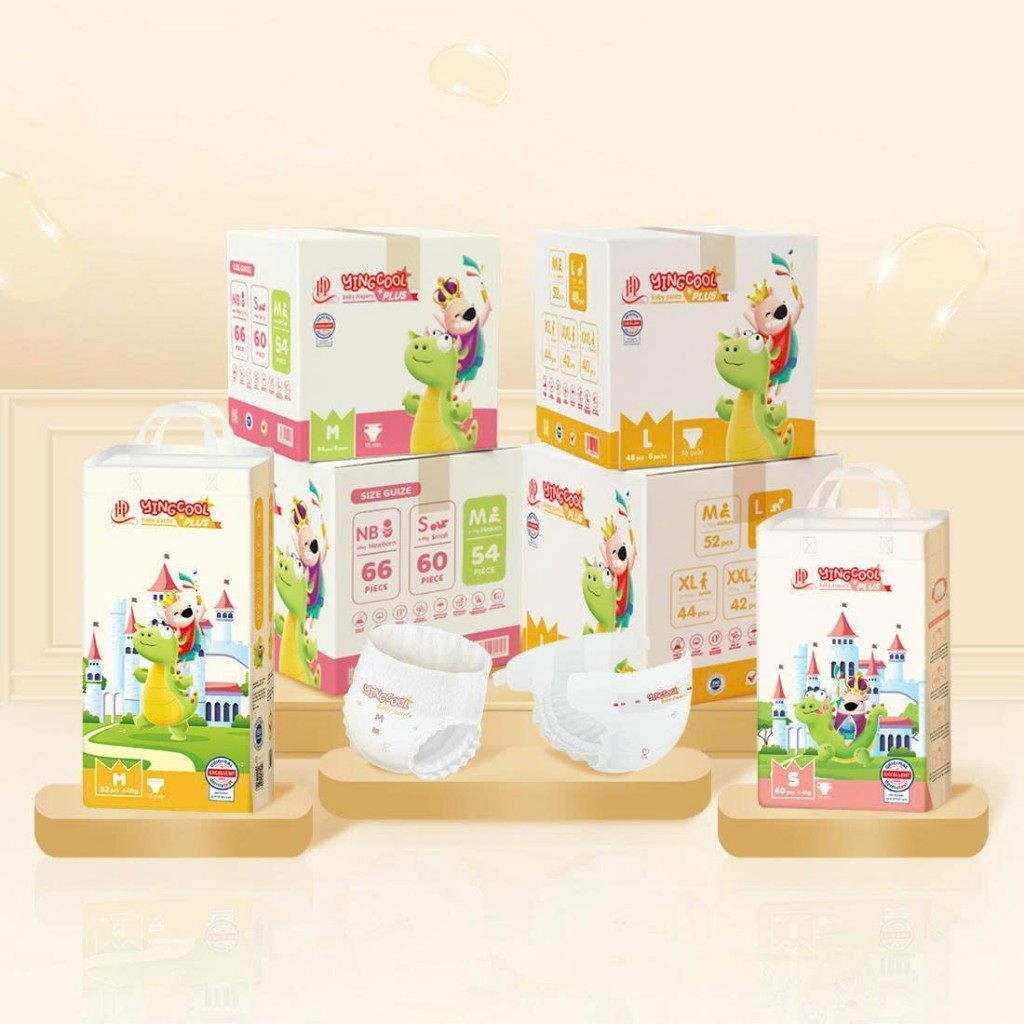 ( K Quà-1 bịch ) Bỉm Dán/Quần YINGCOOL PLUS đủ size cho bé NB66/DS60/DM54/QM52/L48/XL44/XXL42/XXXL40