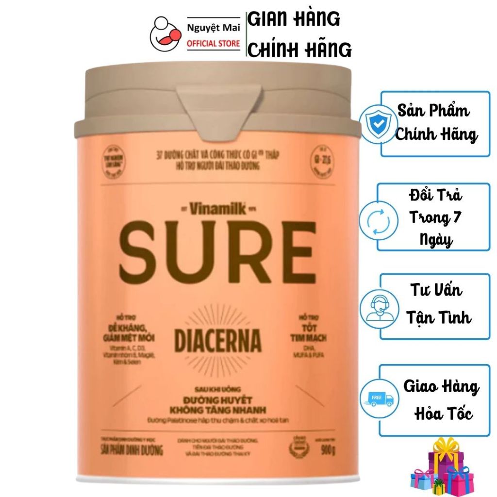 Sữa bột Vinamilk Sure Diecerna tiểu đường - hộp 900g