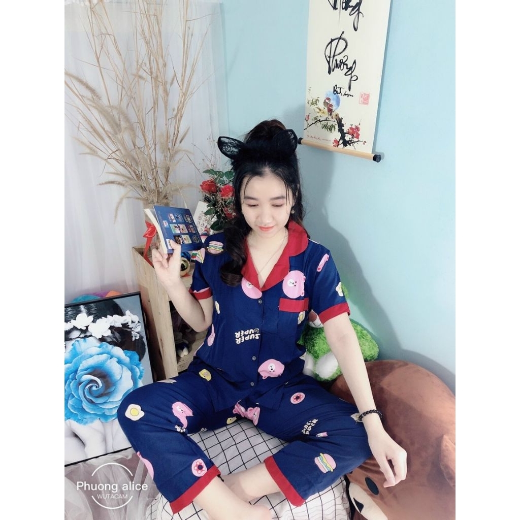 Đồ bộ lụa mango quần 9 tấc mềm mát