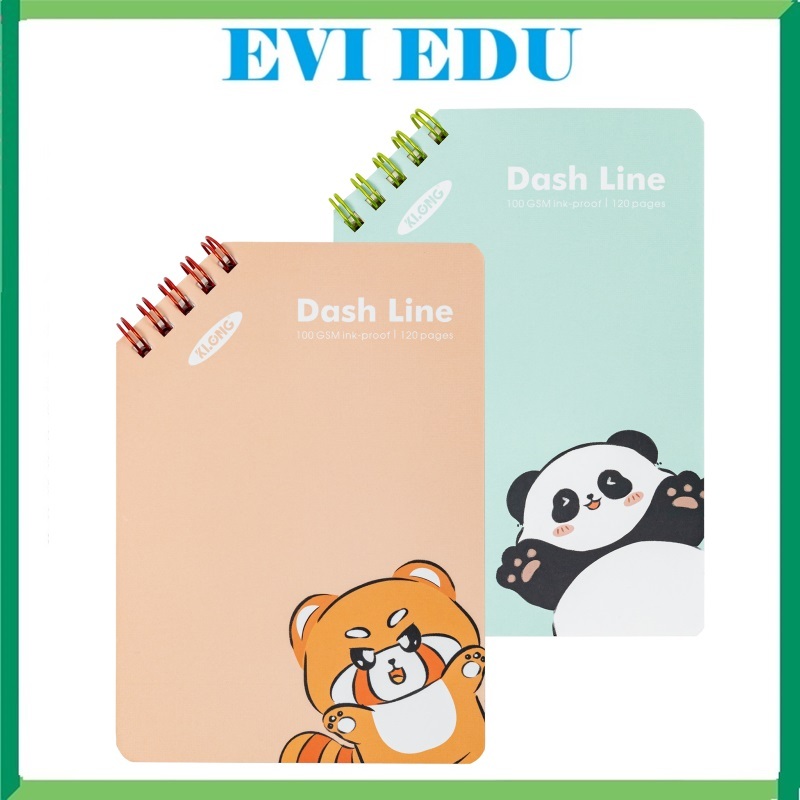 Combo 2 sổ tay Dash Line lò xo kép chéo 120 trang A6 Klong MS961 / Sổ tay kẻ ngang 961